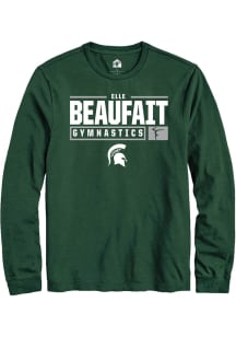 Elle Beaufait  Michigan State Spartans Green Rally NIL Stacked Box Long Sleeve T Shirt