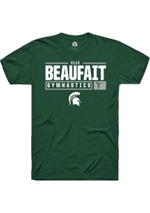Elle Beaufait  Michigan State Spartans Green Rally NIL Stacked Box Short Sleeve T Shirt