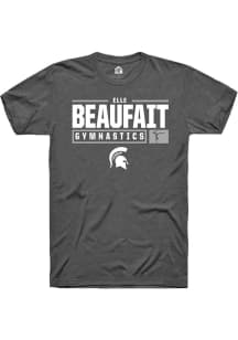 Elle Beaufait  Michigan State Spartans Dark Grey Rally NIL Stacked Box Short Sleeve T Shirt