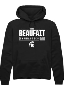 Elle Beaufait  Rally Michigan State Spartans Mens Black NIL Stacked Box Long Sleeve Hoodie