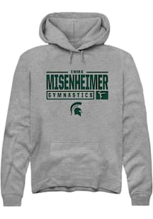Emma Misenheimer  Rally Michigan State Spartans Mens Graphite NIL Stacked Box Long Sleeve Hoodie