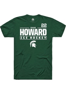 Isaac Howard Green Michigan State Spartans NIL Stacked Box Short Sleeve T Shirt