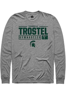 Isabella Trostel  Michigan State Spartans Graphite Rally NIL Stacked Box Long Sleeve T Shirt