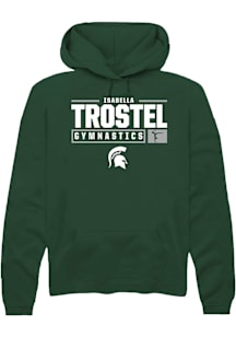 Isabella Trostel  Rally Michigan State Spartans Mens Green NIL Stacked Box Long Sleeve Hoodie