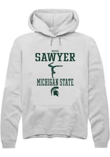Katie Sawyer Rally Mens White Michigan State Spartans NIL Sport Icon Hooded Sweatshirt