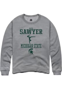 Katie Sawyer Rally Mens Graphite Michigan State Spartans NIL Sport Icon Crew Sweatshirt