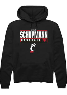 Kyle Schupmann  Rally Cincinnati Bearcats Mens Black NIL Stacked Box Long Sleeve Hoodie