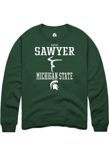 Katie Sawyer Rally Mens Green Michigan State Spartans NIL Sport Icon Crew Sweatshirt