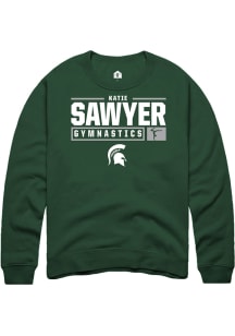 Katie Sawyer Rally Mens Green Michigan State Spartans NIL Stacked Box Crew Sweatshirt