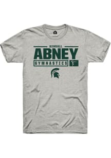 Kendall Abney Ash Michigan State Spartans NIL Stacked Box Short Sleeve T Shirt