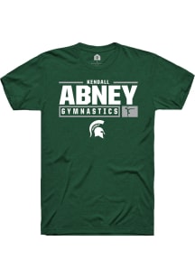 Kendall Abney Green Michigan State Spartans NIL Stacked Box Short Sleeve T Shirt