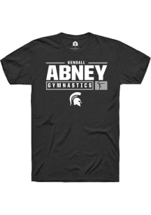Kendall Abney Black Michigan State Spartans NIL Stacked Box Short Sleeve T Shirt