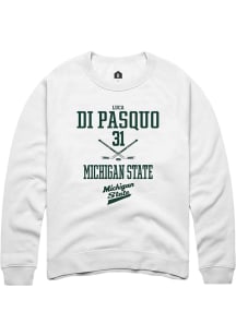 Luca Di Pasquo Rally Mens White Michigan State Spartans NIL Sport Icon Crew Sweatshirt