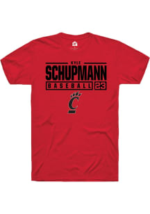 Kyle Schupmann  Cincinnati Bearcats Red Rally NIL Stacked Box Short Sleeve T Shirt