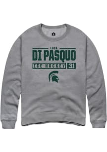 Luca Di Pasquo Rally Mens Graphite Michigan State Spartans NIL Stacked Box Crew Sweatshirt