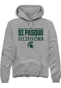 Luca Di Pasquo Rally Mens Graphite Michigan State Spartans NIL Stacked Box Hooded Sweatshirt