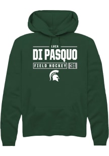 Luca Di Pasquo Rally Mens Green Michigan State Spartans NIL Stacked Box Hooded Sweatshirt