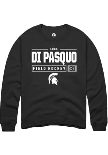 Luca Di Pasquo Rally Mens Black Michigan State Spartans NIL Stacked Box Crew Sweatshirt