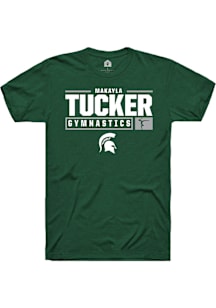 Makayla Tucker  Michigan State Spartans Green Rally NIL Stacked Box Short Sleeve T Shirt