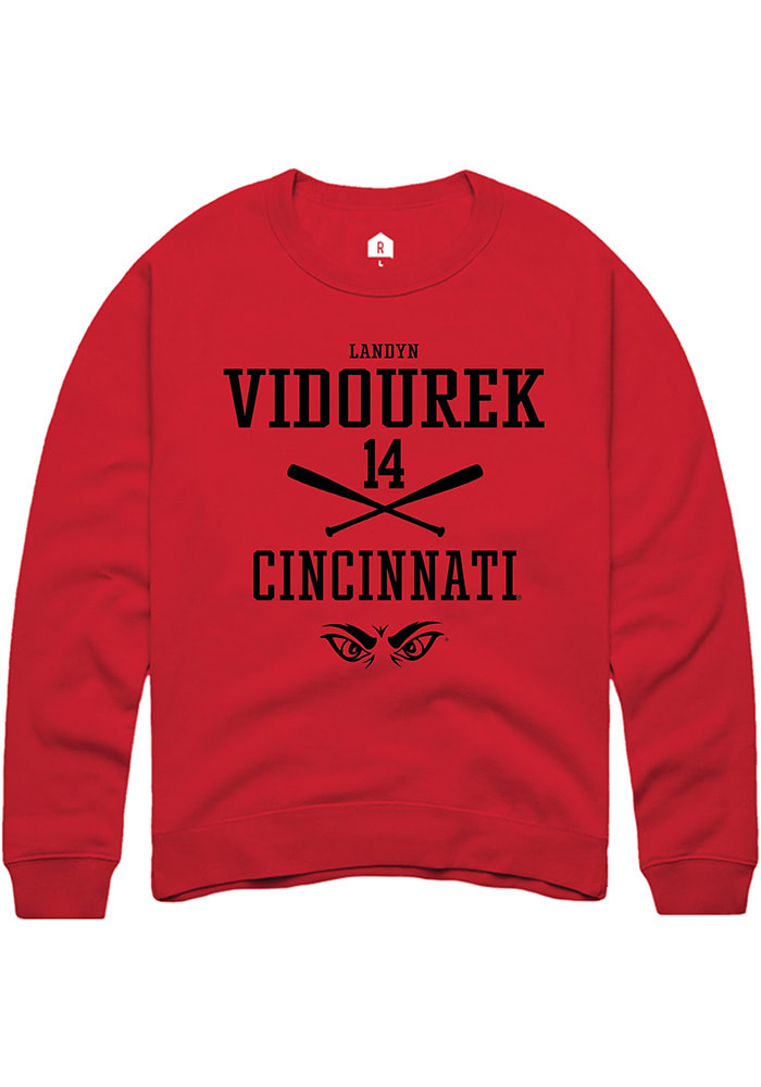 Landyn Vidourek Rally Cincinnati Bearcats Mens Red NIL Sport Icon Long Sleeve Crew Sweatshirt