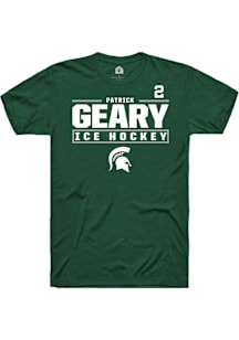 Patrick Geary  Michigan State Spartans Green Rally NIL Stacked Box Short Sleeve T Shirt