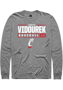 Landyn Vidourek  Cincinnati Bearcats Graphite Rally NIL Stacked Box Long Sleeve T Shirt