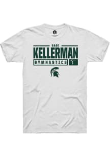 Sage Kellerman  Michigan State Spartans White Rally NIL Stacked Box Short Sleeve T Shirt