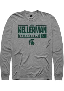 Sage Kellerman  Michigan State Spartans Grey Rally NIL Stacked Box Long Sleeve T Shirt