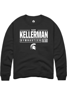Sage Kellerman  Rally Michigan State Spartans Mens Black NIL Stacked Box Long Sleeve Crew Sweats..