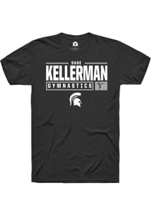 Sage Kellerman  Michigan State Spartans Black Rally NIL Stacked Box Short Sleeve T Shirt
