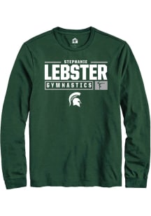 Stephanie Lebster Rally Mens Green Michigan State Spartans NIL Stacked Box Tee