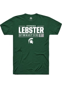 Stephanie Lebster Green Michigan State Spartans NIL Stacked Box Short Sleeve T Shirt