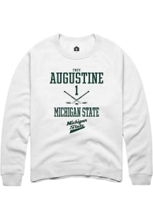 Trey Augustine Rally Mens White Michigan State Spartans NIL Sport Icon Crew Sweatshirt