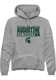 Trey Augustine  Rally Michigan State Spartans Mens Graphite NIL Stacked Box Long Sleeve Hoodie