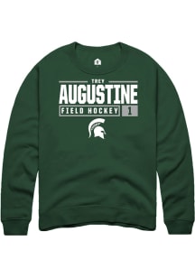 Trey Augustine  Rally Michigan State Spartans Mens Green NIL Stacked Box Long Sleeve Crew Sweats..