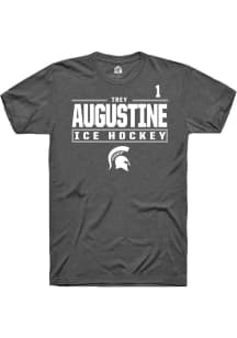 Trey Augustine Dark Grey Michigan State Spartans NIL Stacked Box Short Sleeve T Shirt
