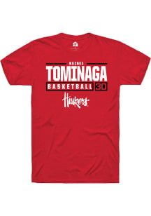Keisei Tominaga  Nebraska Cornhuskers Red Rally NIL Stacked Box Short Sleeve T Shirt