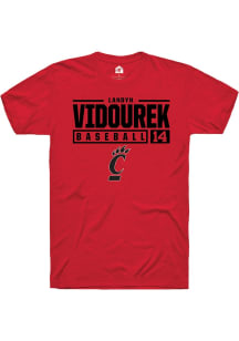 Landyn Vidourek  Cincinnati Bearcats Red Rally NIL Stacked Box Short Sleeve T Shirt