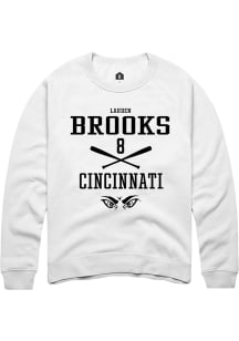 Lauden Brooks  Rally Cincinnati Bearcats Mens White NIL Sport Icon Long Sleeve Crew Sweatshirt