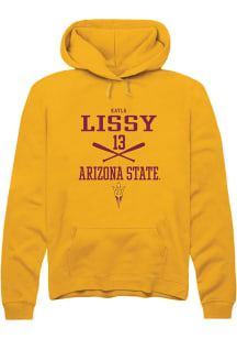 Kayla Lissy  Rally Arizona State Sun Devils Mens Gold NIL Sport Icon Long Sleeve Hoodie