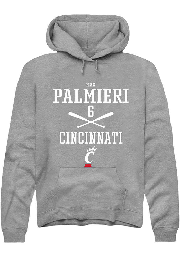 Max Palmieri Rally Cincinnati Bearcats Mens Grey NIL Sport Icon Long Sleeve Hoodie