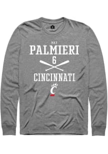 Max Palmieri  Cincinnati Bearcats Grey Rally NIL Sport Icon Long Sleeve T Shirt