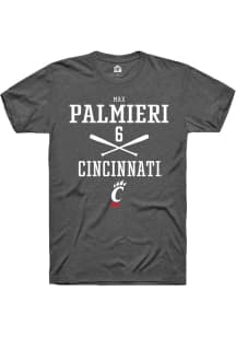 Max Palmieri  Cincinnati Bearcats Dark Grey Rally NIL Sport Icon Short Sleeve T Shirt