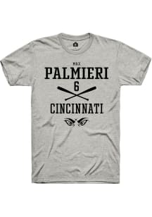 Max Palmieri  Cincinnati Bearcats Ash Rally NIL Sport Icon Short Sleeve T Shirt