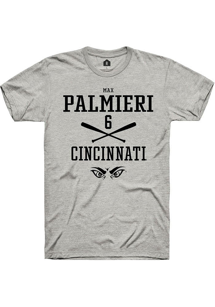 Max Palmieri Cincinnati Bearcats Grey Rally NIL Sport Icon Short Sleeve T Shirt