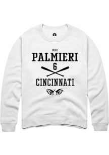 Max Palmieri  Rally Cincinnati Bearcats Mens White NIL Sport Icon Long Sleeve Crew Sweatshirt