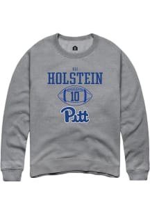 Eli Holstein  Rally Pitt Panthers Mens Grey NIL Sport Icon Long Sleeve Crew Sweatshirt
