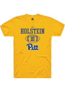 Eli Holstein  Pitt Panthers Gold Rally NIL Sport Icon Short Sleeve T Shirt