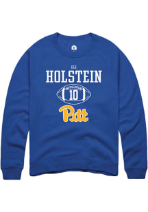 Eli Holstein  Rally Pitt Panthers Mens Blue NIL Sport Icon Long Sleeve Crew Sweatshirt