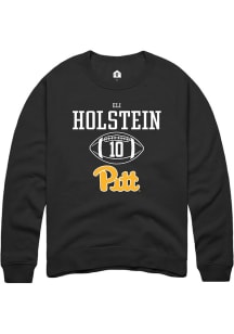 Eli Holstein Rally Pitt Panthers Mens Black NIL Sport Icon Long Sleeve Crew Sweatshirt
